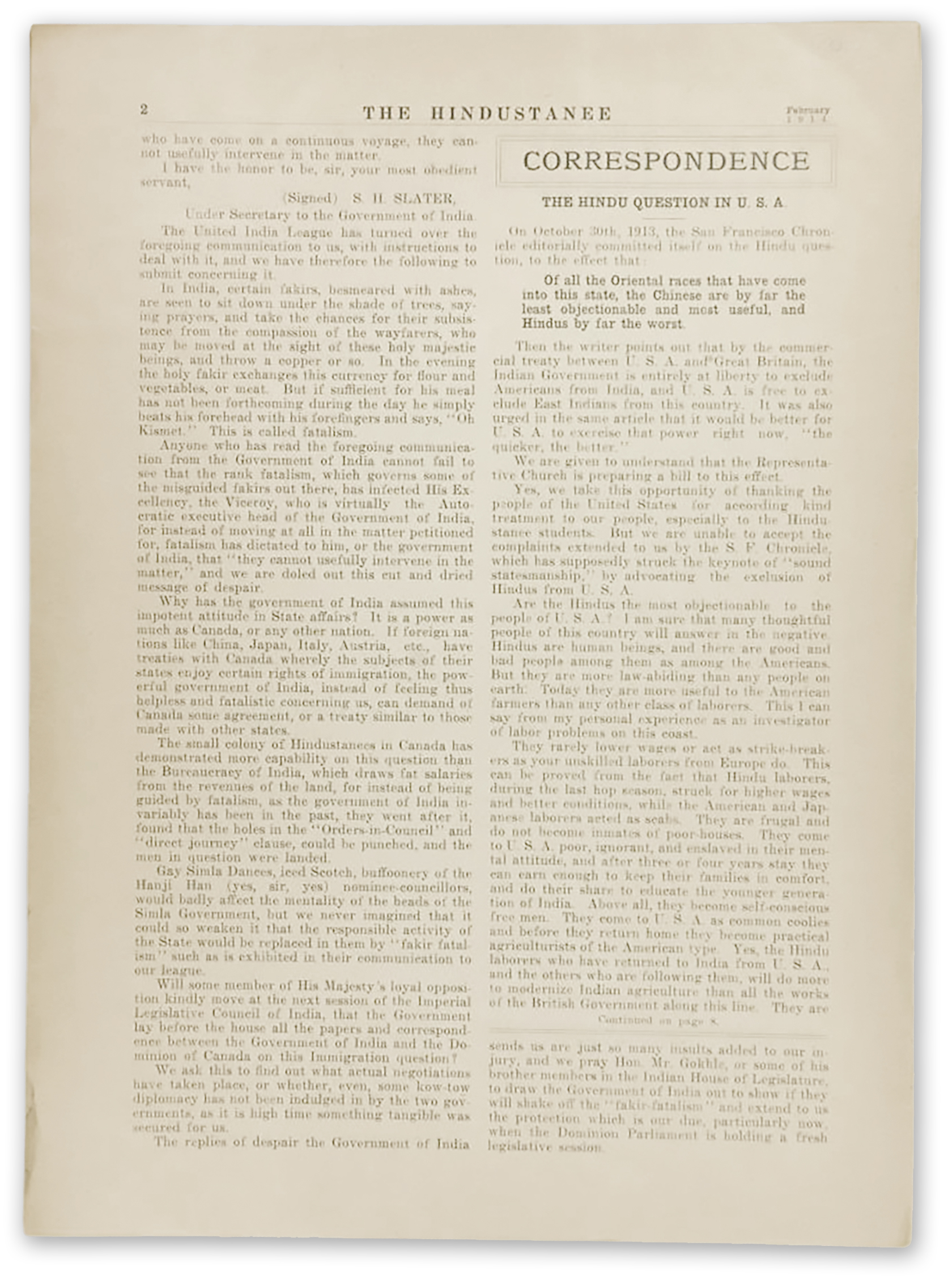 The Hindustanee newspaper, May 1914