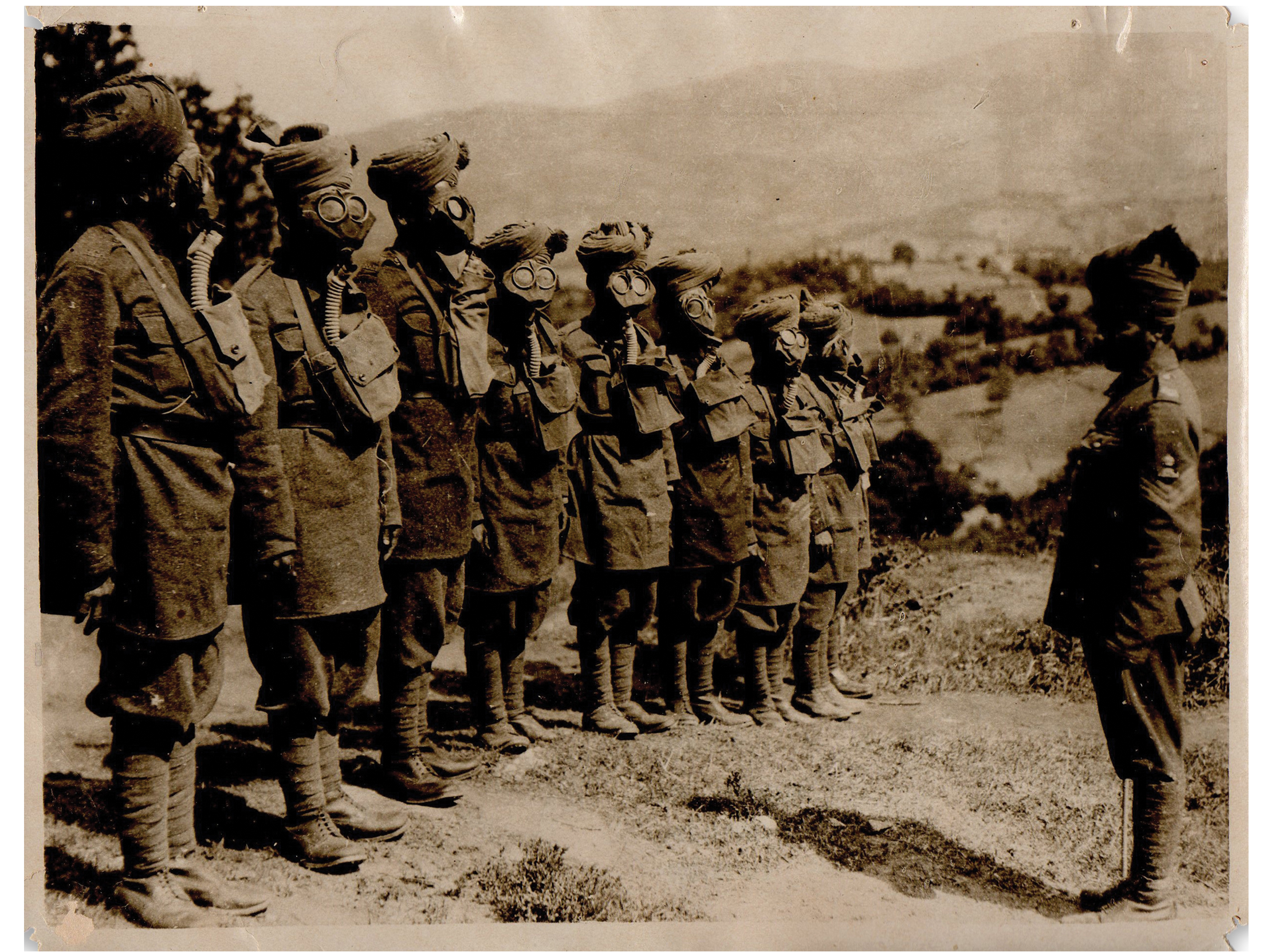 Sikhs with Gas masks WW2